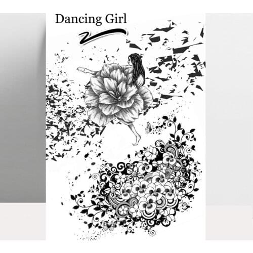 ZhuoAng Dancing Girl Clear Stamps for DIY Scrapbooking Photo Album Card Making DIY Decoration Supply