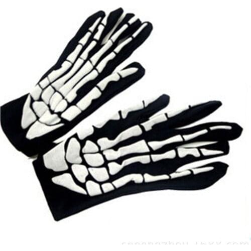 Winter Gloves Halloween Horror Skull Claw Bone Skeleton Goth Racing Full Gloves Guantes Invierno Mujer перчатки зимние