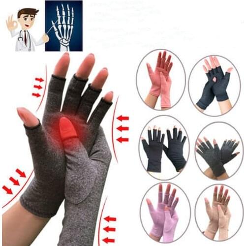 1 Pair Arthritis Gloves Premium Arthritic Joint Pain Relief Hand Gloves Therapy Open Fingers Gloves Therapy Wrist Support