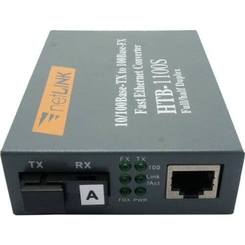 10/100/1000M Singlemode Single Fiber 20km SC Netlink Fiber Optic To Rj45 Media Converter
