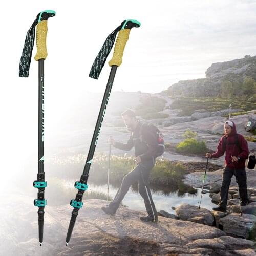 195g/pc Carbon Fiber Lightweight Trekking Pole Adjustable Telescopic Hiking Walking Stick 3 Section For Camping Hiking