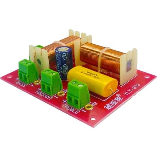 200W 4-8 Ohm 3Way Audio Speaker Crossover Treble+Midrange+Bass Independent Filter Frequency Divider 1PC