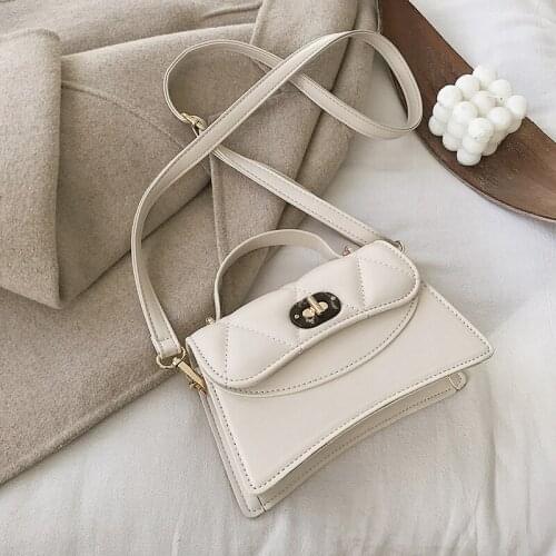 2020 Winter New Small Bag Ladies Small Handbag Fashion Solid Color Messenger Bag PU Shoulder Bag Mobile Phone Bag Wallet