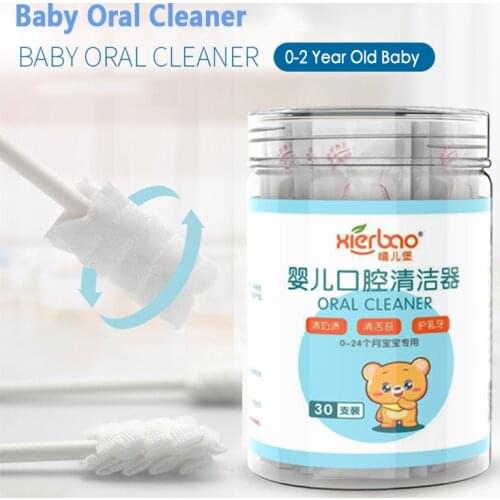 30pcs Baby Toothbrushes Gauze Oral Cleaner Cleaning Tongue Coating Environmental Sanitation Disposable Infant Cleaning Care Tool