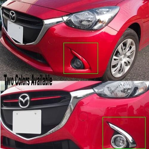 ABS Chrome Accessories Front Fog Lamp Light trim FOR Mazda 2 Demio 2015 2016 2017 DJ DL Mazda2 Hatchback Sedan