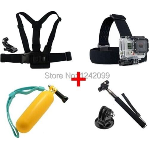 Accessorie Floating Hand Grip Handheld Monopod Chest Strap+Head Strap For Xiaomi yi 4K mijia Gopro Hero7 6 5 3 SJCAM SJ8 EKEN H9