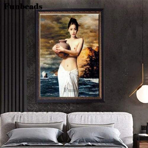 Pottery Girl diamond painting full square round 5 d diy diamond kits mosaic embroidery pattern 3d Cross stitch girl decor FF1025