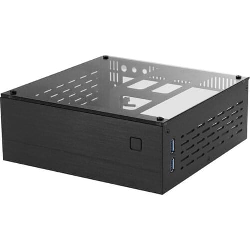 B01 Mini ITX Computer Case Chassis Aluminum/Glass Briefcase Home Theater Computer Box Desktop PC Enclosure
