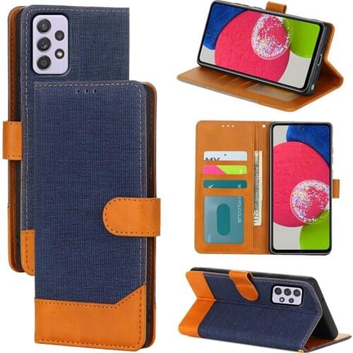 Cloth Pattern Phone Leather Case For Samsung Galaxy A52s 5G Cover Etui Flip Wallet Book On For SM-A528B Samsung A52S A 52s Case