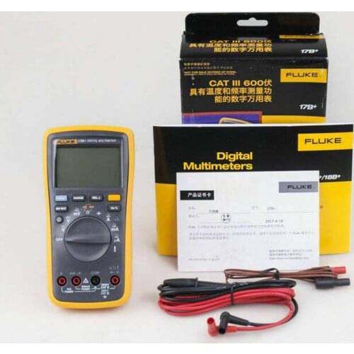 Fluke Digital Multimeter Profissional Multimeter Tester 17B+ Portable Handheld Digital Tester for AC/DC DMM with TL75 Test Leads