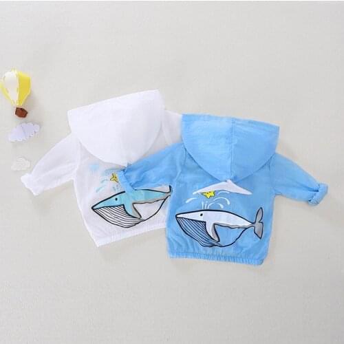 0-4year Summer New Childrens Outwear Hooded Sun Protection Jacket Boys Girls Cartoons Coat Baby Clothing Thin Outing Clothes