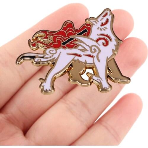 DZ1461 Cool Game Jewelry Wolf Pins for backpacks Lapel Enamel Pins and Brooches for Women Bags Badge Friend Kids for Gifts