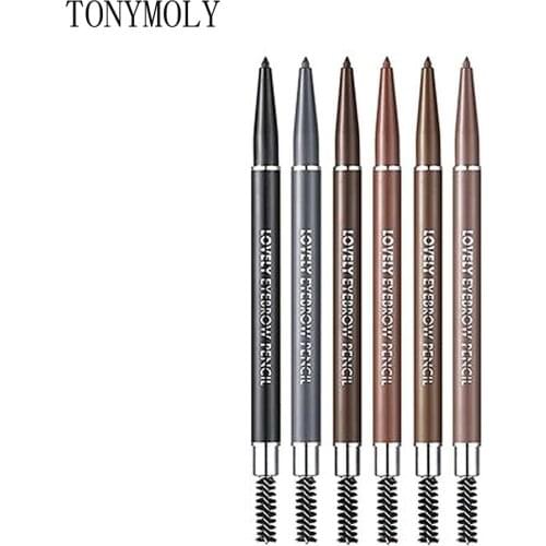 TONYMOLY Lovely Eyebrow Pencil 0.1g Waterproof Natural Long Lasting Paint Tattoo Eyebrow Black Brown Eyebrow Pencil With Brush