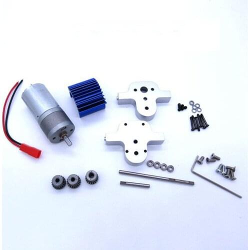 Transfer Gearbox with 370 Reduction Motor for WPL B14 B24 C14 RC Car Universal Metal Upgrade Parts