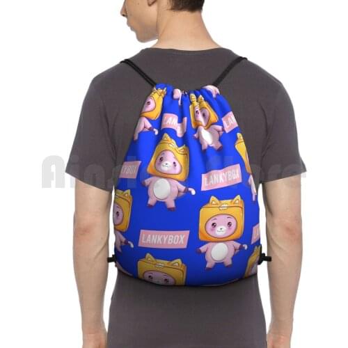 Lankybox Backpack Drawstring Bags Gym Bag Waterproof Lanky Box 2020 Coved19 Funny Funny Lankybox Lankybox Adopt Me
