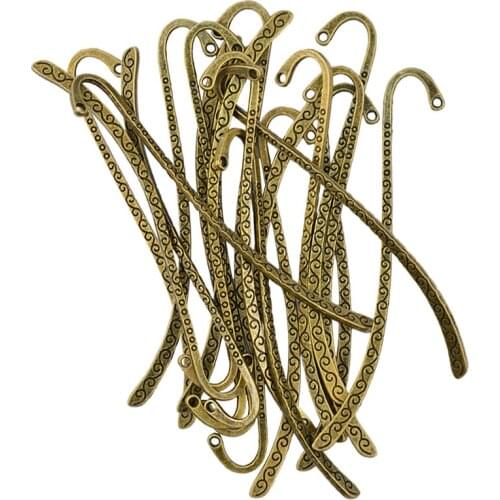 MgaiDeal 20 Pieces Bronze Beading Line Pattern Bookmarks With Hole For DIY Making