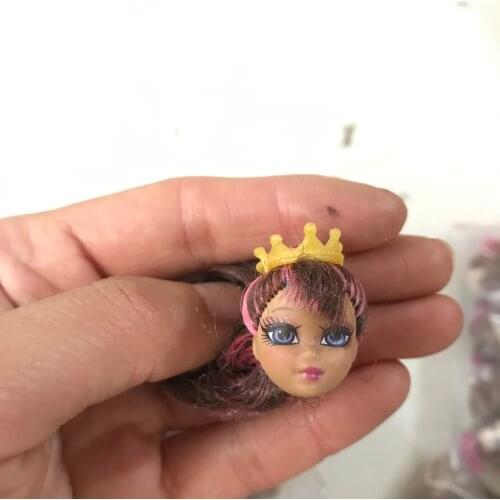 Newbrand mini cute Doll head with Foreign girls Black white flat hair DIY Accessories For big eyes head Doll girls on sale