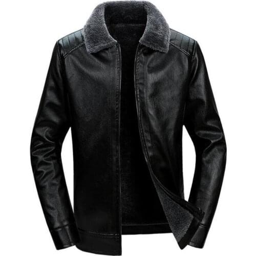 Winter Men Leather Jacket Warm Leather Jacket Men Social Men Plus velvet thickening PU leather Outerwear
