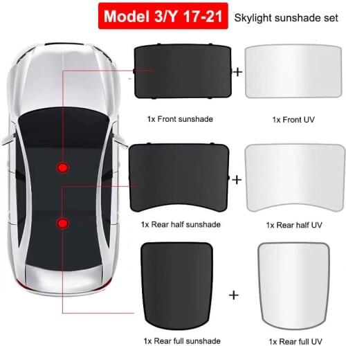 Model3 Y 2021 New Sunshade For Tesla Model 3 Y Interior Accessories Skylight Blind Shading Net Rear Sun Shade Protection ModelY