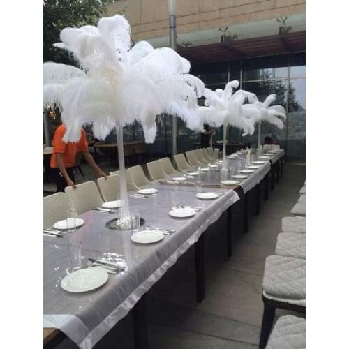 Wholesale 100pcs/lot Black White Ostrich Feather Plume Craft Supplies Wedding Party Table Centerpieces Decoration Free Shipping