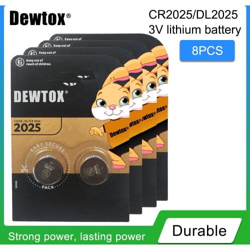 Original 8PCS/LOT cr 2025 3V for DURACELL Lithium cr2025 Button Cell Batteries Coin Battery For LED Lights Toys Watches
