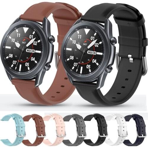 For Samsung galaxy watch 3 45mm Strap Genuine Leather Band 22mm Watch Band Bracelet Watchband Wristband For Gear S3 Frontier