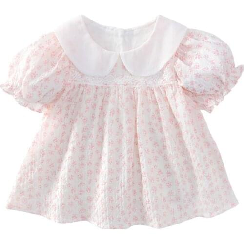 2021 Girls Summer printed Shirts Sweet girl baby Tops Bousers Fashion Girl Kids Princess Tees Children Clothes 2-10age