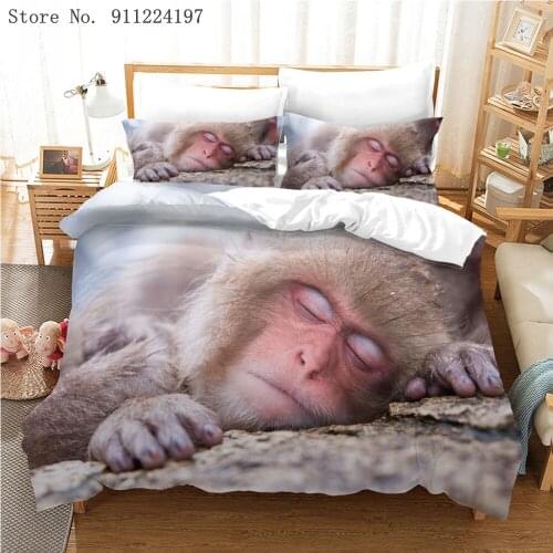 Animal Series Duvet Cover Set Adult Bedding Set Wild Monkey Bedspreads Hamster Worm Bed Set Quilt Covers 2/3PCS Bedclothes