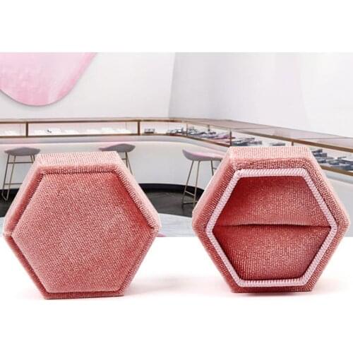 Vintage Velvet Ring Box Single Slots Wedding Supplies Ring Storage Box With Detachable Lid