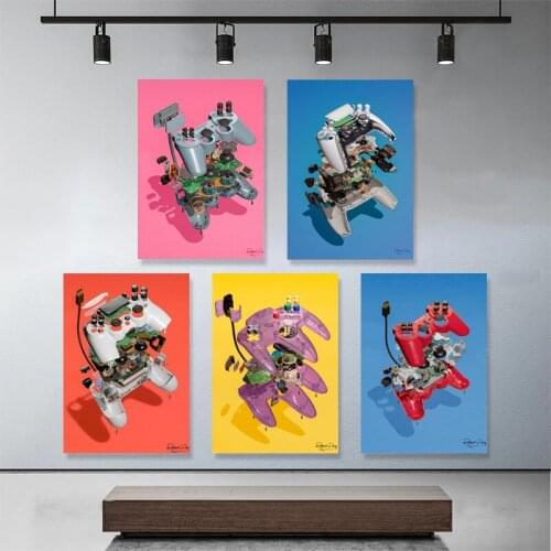 Modern Creativity Disassemble The Internal Structure of The Game Console Canvas Painting Wall Art Pictures Boy Room Home Decor