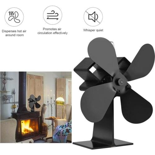 Hot Sale Model Promotion Blows Heat Up To 300 F/m 4 Blades Heat Powered Wood Stove Fan Eco Stove Top Fan