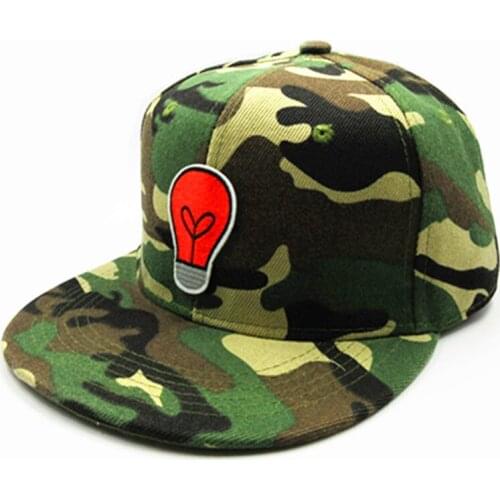 Light Bulb Embroidery Cotton Baseball Cap Hip-hop Cap Adjustable Snapback Hats for Men and Women 30