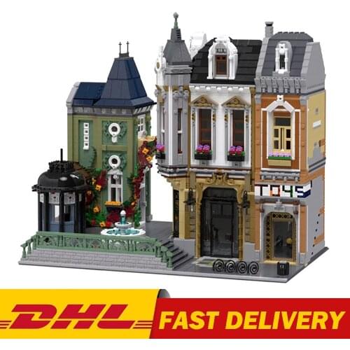 IN STOCK 5477pcs Creative Street View Series View The Toys Store Afol Square Building Blocks Brick Education Toys Kids Gifts