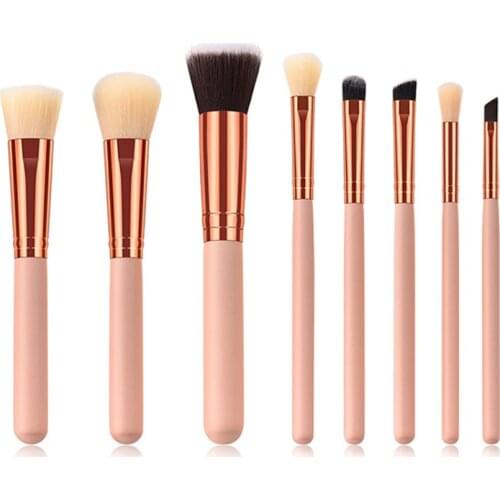 Vanderlife Professional 8Pcs Makeup Brushes Set Wood Handle Nature Hair Eye Shadow Contour Blending Smudge Makeup Tools Kit