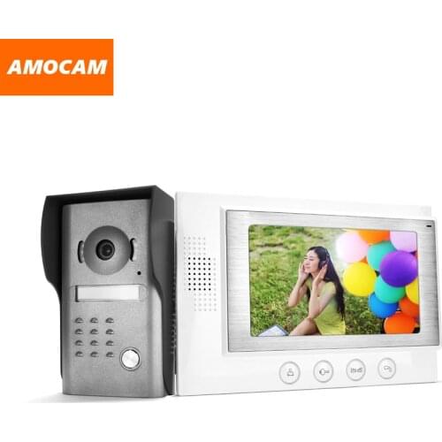 7" LCD Monitor Wired Video Intercom Door Phone Doorbell Door Viewer IR Night Vision Home Security Kits for Villa Home