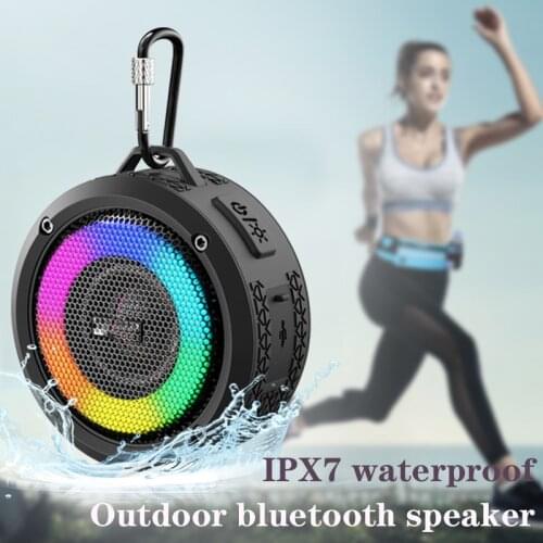 IPX7 Waterproof Bluetooth Speaker Light Outdoor Sports Wireless Cross-country Mountain Audio with LED Light Riding speaker