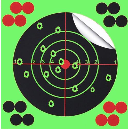 YezLieYing 25/50PC 5.5 Inch Shooting Target Paper Adhesive Splash Flower Paper Target For Rifle/Pistol Practice Target Shooting