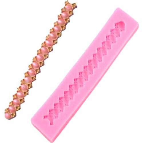 Pearl Relief Silicone Mold DIY Wedding Lace Cake Border Fondant Molds Cake Decorating Tools Clay Candy Chocolate Gumpaste Moulds