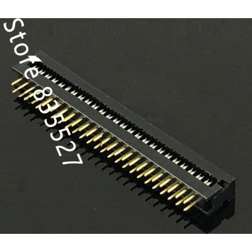 10pcs/lot Simple horn seat DC4-FD 2.54mm-50P 2*25pin Straight needle plate Crimping head IDC flat Cable Connector Male Double