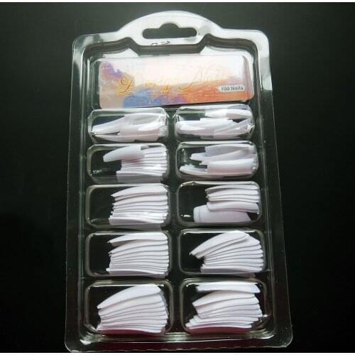 100 pcs white french Nail Tips white Acrylic Artificial False Nails Retail nail decoration Free Shipping