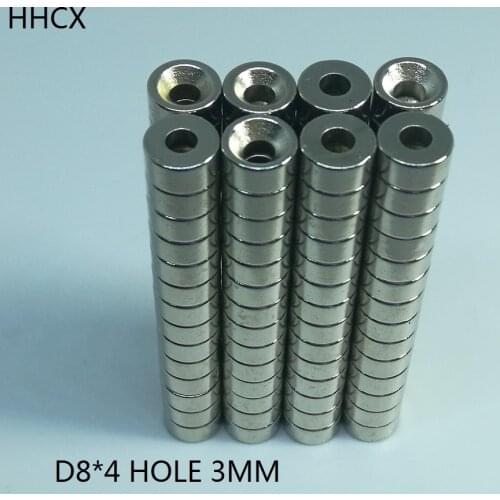 100pcs/lot Disk magnet 8x4 Hole 3 N35 Strong mm D Countersunk NdFeB magnet 8*4 Permanent magnet