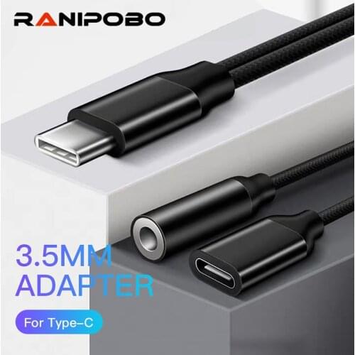 2 In 1 Type C to 3.5mm Charge Audio Adapter USB C Splitter Headphone AUX Audio Cable USB C Splitter Headphone AUX Audio Cable