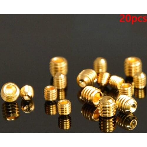 20pcs Grade 12.9 Grub Screws DIN916 Allen Key Bolts Screws Titanium Plating Gold Alloy Steel Metric M3 M4 M5