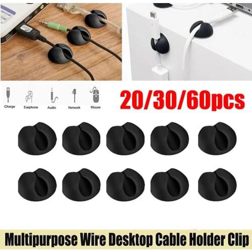 Cable Winder Organizer 30pcs Multipurpose Clip Desk Tidy Organiser Wire Cord USB Charger Cord Holder Organizer for Mouse