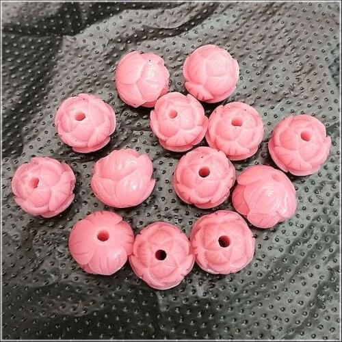 50pcs Pink Lotus Flower beads accessories hot beads selling matching beads findings size 8mm 10mm 12mm