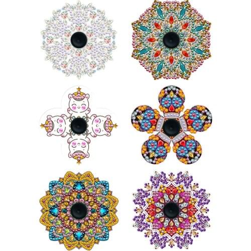 5D DIY Diamond Painting Fingertip Gyro AB Drill Colorful Hand Spinning Crafts Resin Mosaic Diamond Painting Toy for Kids Gifts