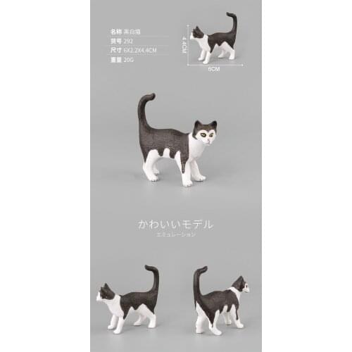 6cm 1pc Black and White Little Cat Models Figures Cognitive Toys Gifts Collections DIY Scene Accessories
