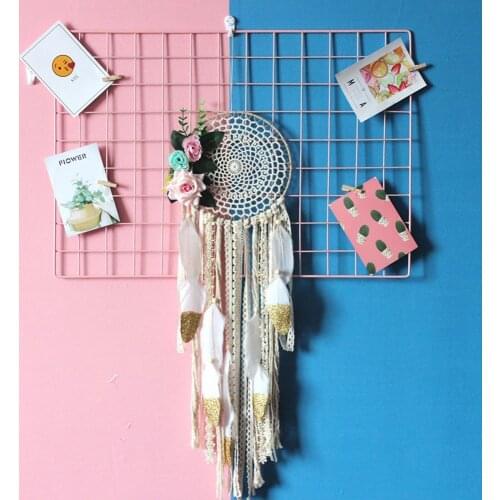 60% Dropshipping!!Dream Catcher Feather Flower Wall Hanging Wedding Window Balcony Decor Ornament