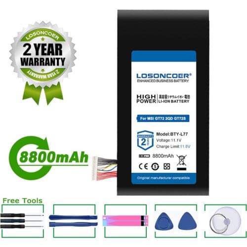 8800mAh BTY-L77 Battery For MSI GT72 2QD GT72S 6QF GT72VR WT72 MS-1781 MS-1782 MS-1783 2PE-022CN 2QD-1019XCN 2QD-292XCN Battery