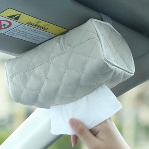 Auto Car Vehicle Faux Leather Zipper Tissue Box Napkin Storage Paper Holder